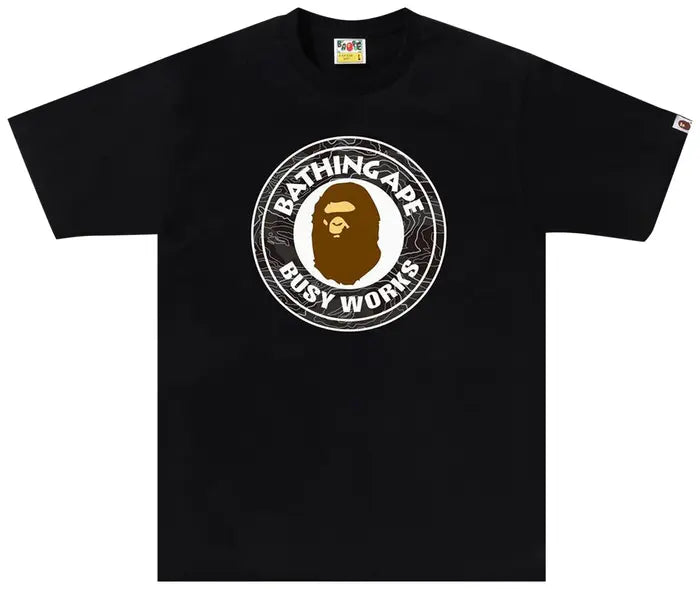 BAPE Layered Line Camo Busy Works Tee Black/Black