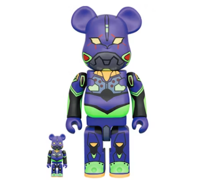 Bearbrick Evangelion Unit 1 100% & 400% Set