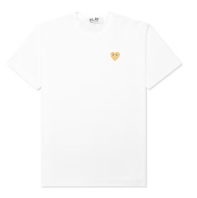 CommedesGarconsPLAYPlayGoldHeartTeeWhiteIcySocietySLC