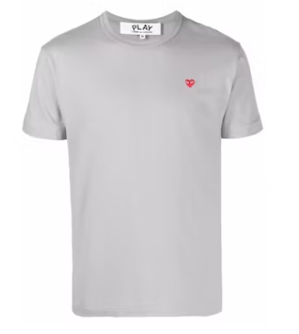 CommedesGarconsPLAYPlayLogoPatchShort-SleeveTeeGrey_RedIcySocietySLC