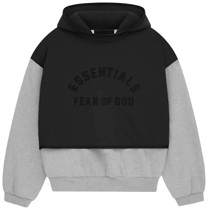 Fear of God Essentials Nylon Fleece Hooded Sweater Light Heather Grey/Jet Black
