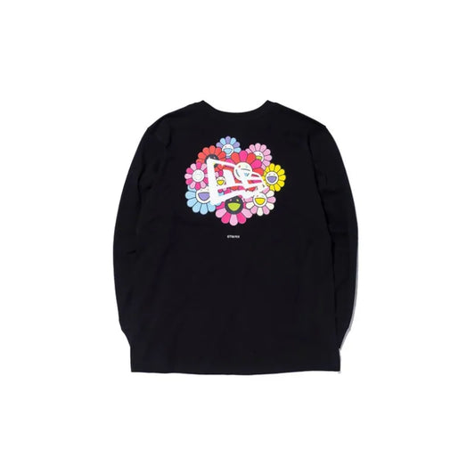 New Era x Takashi Murakami Flower Flag Relaxed Fit L/S Tee Black