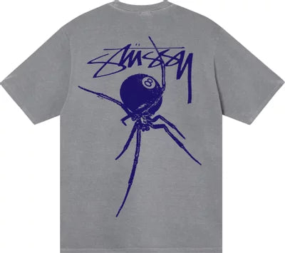 Stussy Arachnid Pigment Dyed Tee Grey