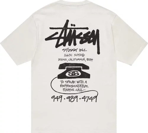 Stussy Pigment Dyed Old Phone Tee Natural