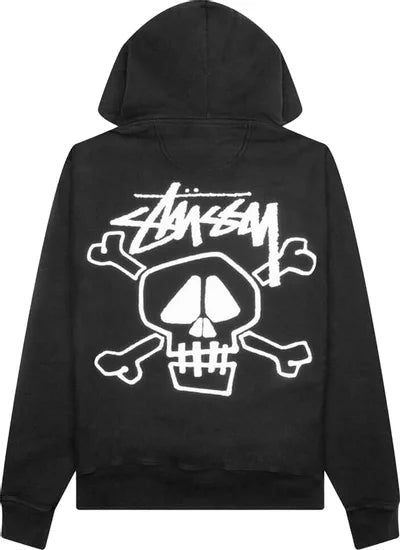 Stussy Pigment Dyed Skull Bones Hoodie Black