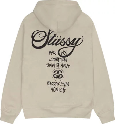 Stussy World Tour Hoodie Khaki