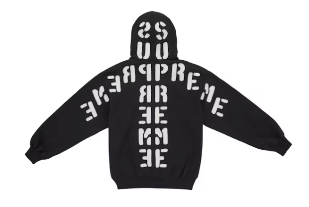 Supreme Mirrored Applique Hooded Sweatshirt Black