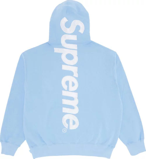 Supreme Satin Applique Hooded Sweatshirt (FW24) Light Blue