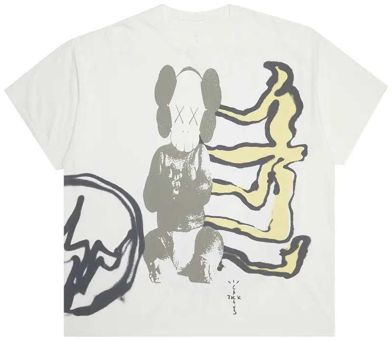 Travis Scott Cactus Jack + Kaws For Fragment Tee (Aged Yellow)