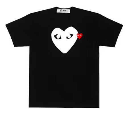 Comme des Garcons PLAY Play White Heart Red Emblem T-shirt Black