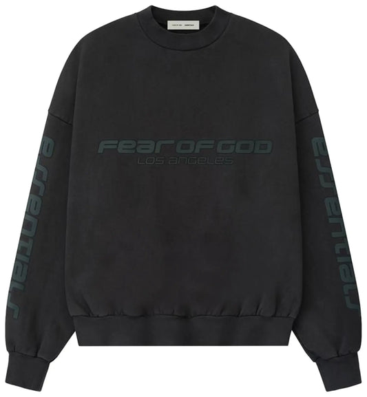 Fear of God Essentials Los Angeles Heavy Fleece Cropped Sweatshirt Black