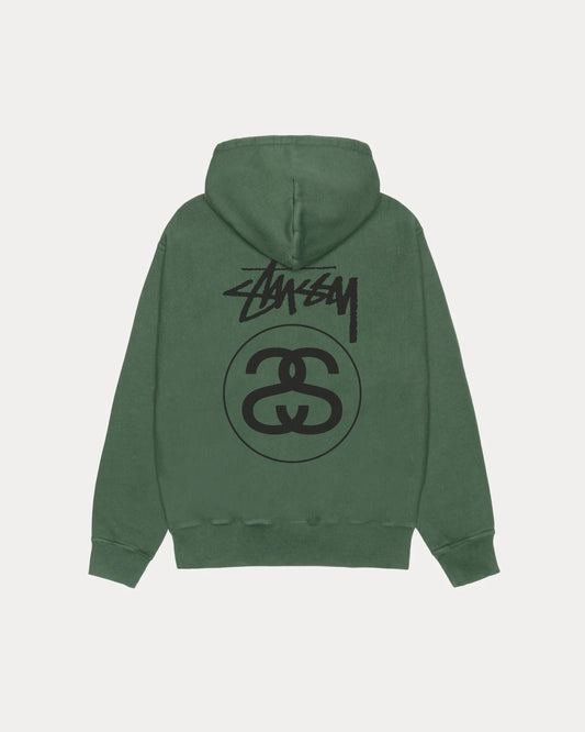 Stussy Stock Link Hoodie Pigment Dyed Green