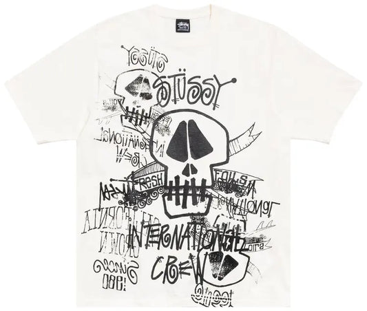 Stussy Skulls Pigment Dyed Tee 'Natural'