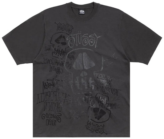 Stussy Skulls Tee Pigment Dyed 'Faded Black'