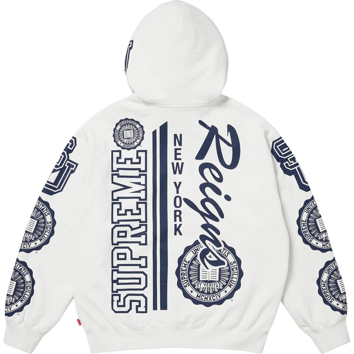 Supreme Knowledge Reigns Zip Up Hooded Sweatshirt White