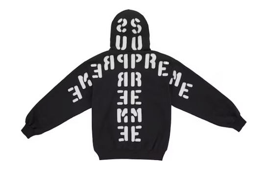 Supreme Mirrored Applique Hooded Sweatshirt Black
