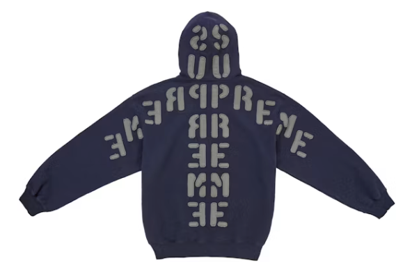 Supreme Mirrored Applique Hooded Sweatshirt Navy