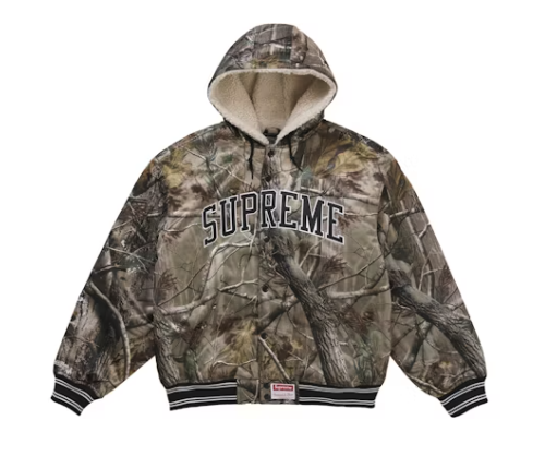 Supreme Mitchell & Ness Lined Hooded Satin Varsity Jacket