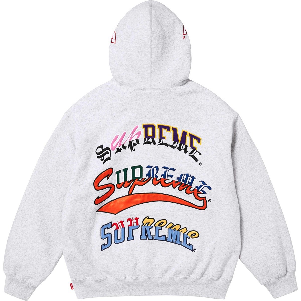 Supreme Multi Logos Hooded Sweatshirt Heather Grey