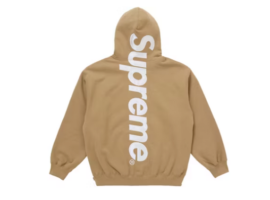 Supreme Satin Appliqué Hooded Sweatshirt Brown