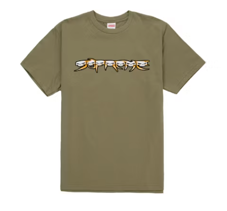 Supreme Skulls Spellout Tee Light Olive