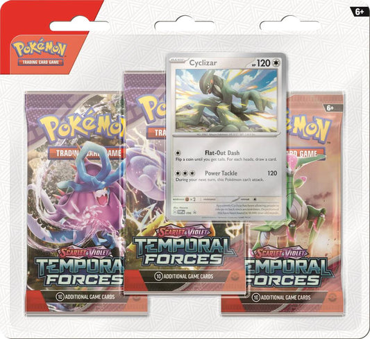 Pokemon Temporal Forces 3 Pack Blister [Cyclizar] - SV05: Temporal Forces (TEF)